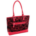 Parinda 11326 AARYN (Red Floral) Quilted Fabric with Faux Leather Tote